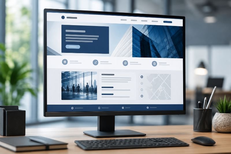 elements of an institutional website for businesses