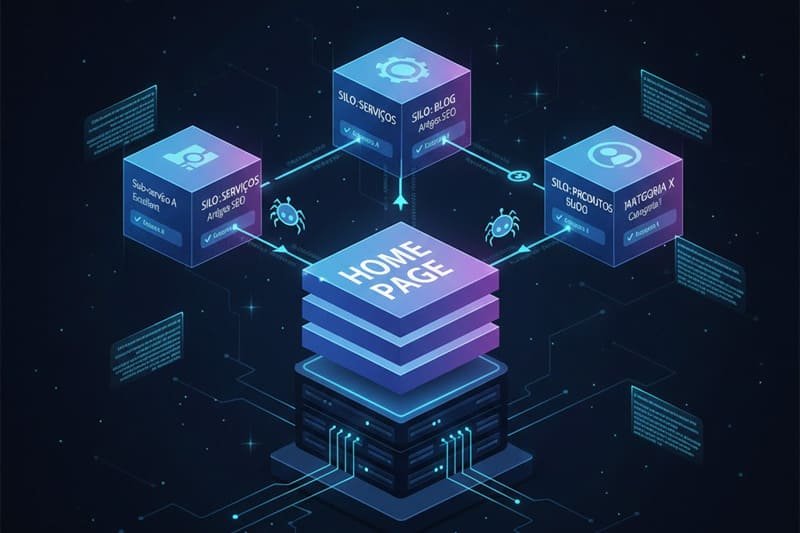 Visual representation of a website architecture organized in silos, making navigation easier for both users and crawlers