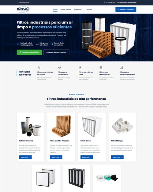 InovaFiltros - Corporate website